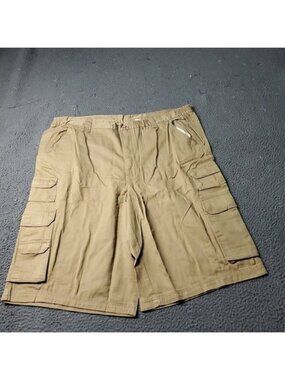 Boulder Creek Cargo Shorts Mens 44 Big Tall Beige Chino Elastic LL Utility y2K